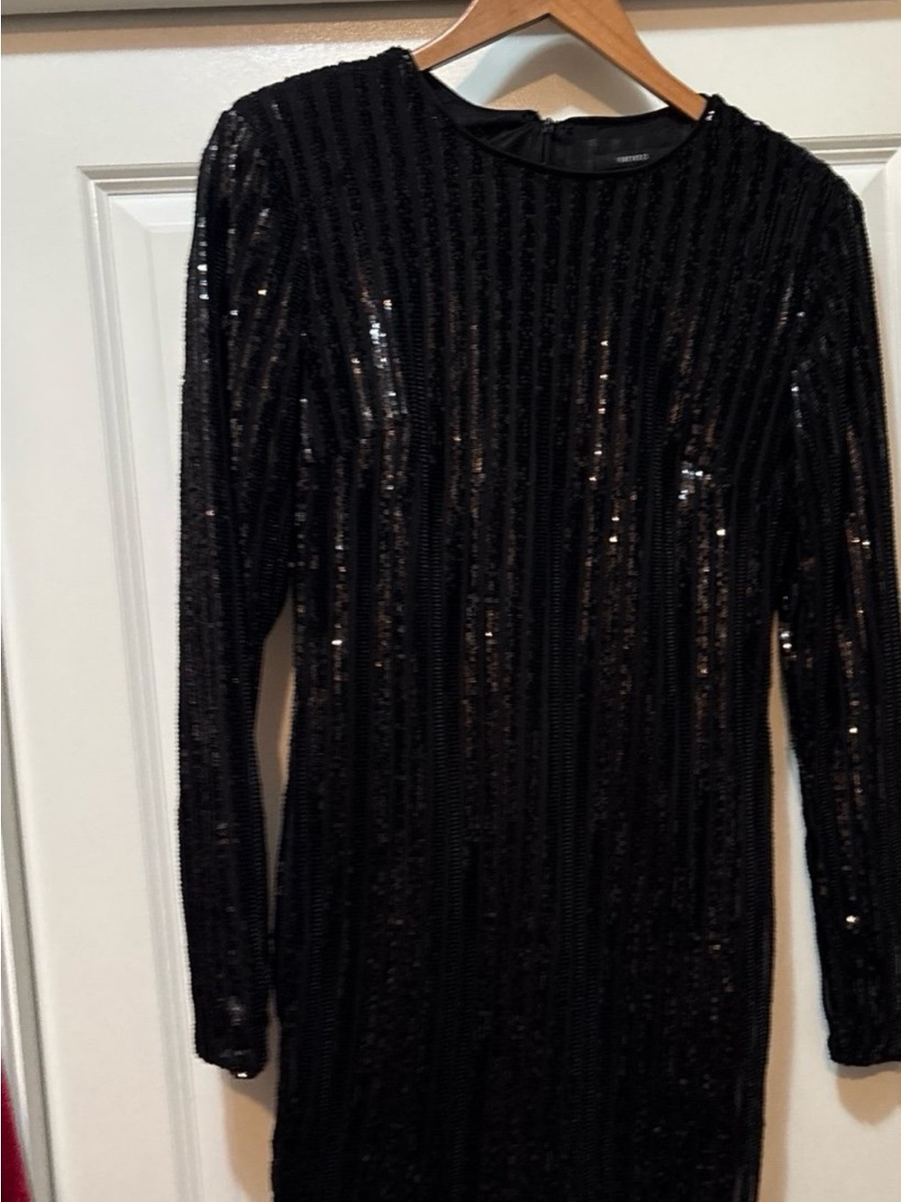 Forever 21 Black Sequin Long Sleeve Sheath Dress